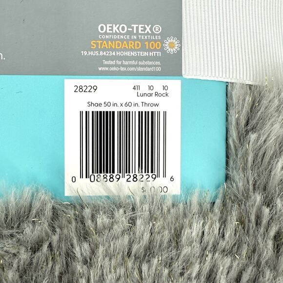 NEW Koolaburra by UGG Shae Sparkle Fur Throw 50” x 60” Lunar Rock / Gray Blanket - Picture 3 of 7